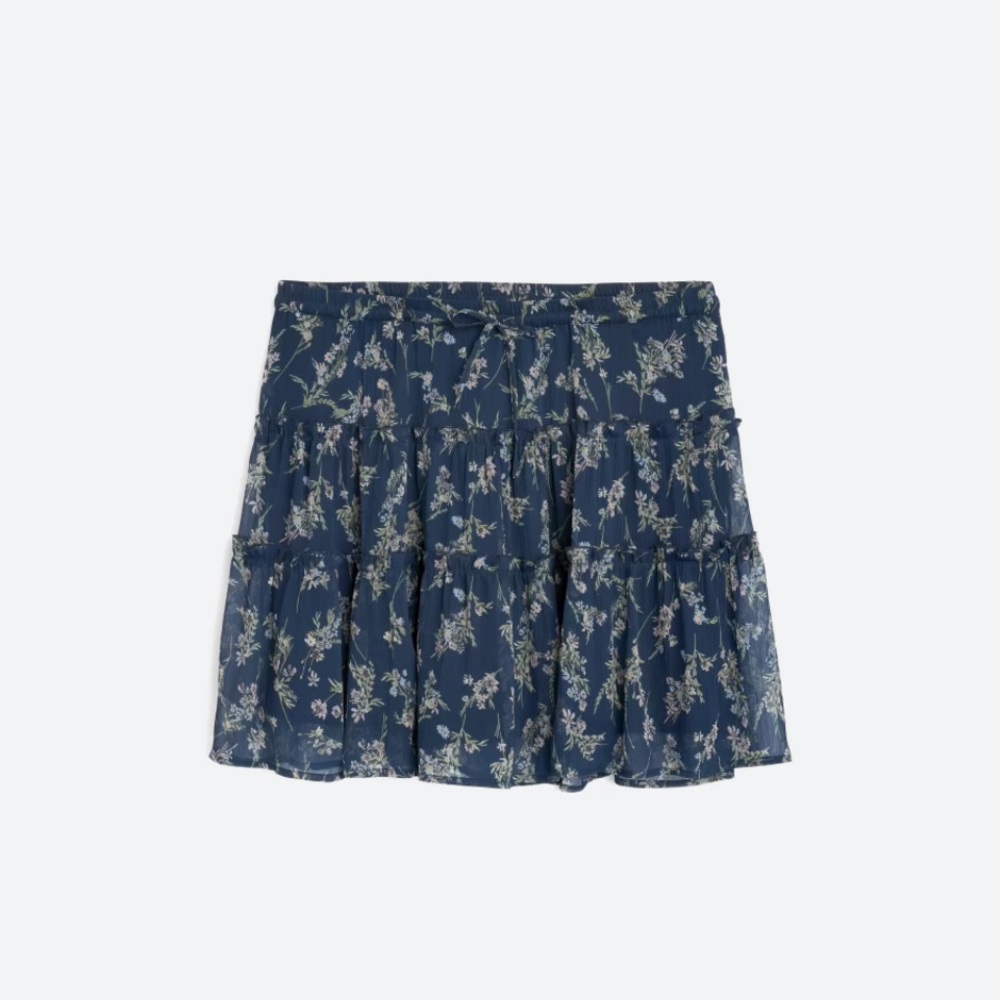 Vera Moda Graycen Skirt, Navy floral, 14